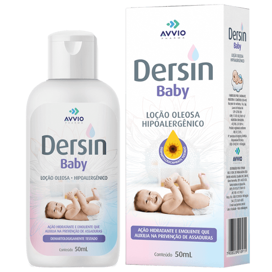 Dersin Baby Loção Oleosa Hidratação Suave AVVIO Cuidado Infantil - 50ml - Macrofarma
