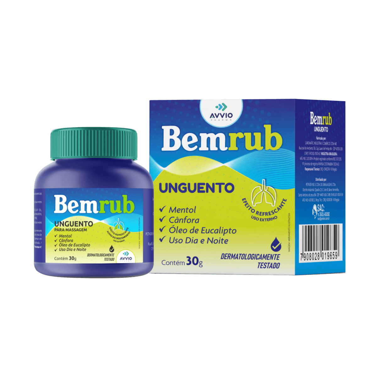 Bemrub Bálsamo Alívio Respiratório AVVIO Cuidado Infantil - 30g - Macrofarma