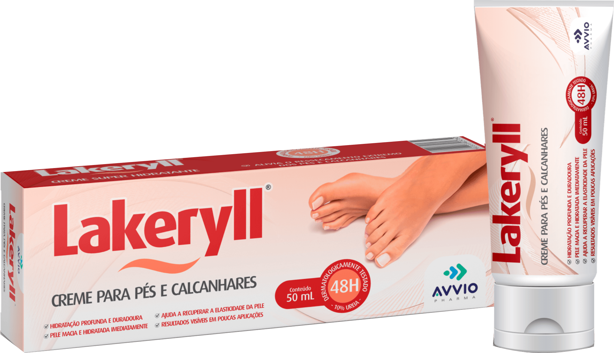 Lakeryll Creme Ultra Hidratante para Pés Hidratação Intensa Saúde dos Pés AVVIO - 50ml - Macrofarma