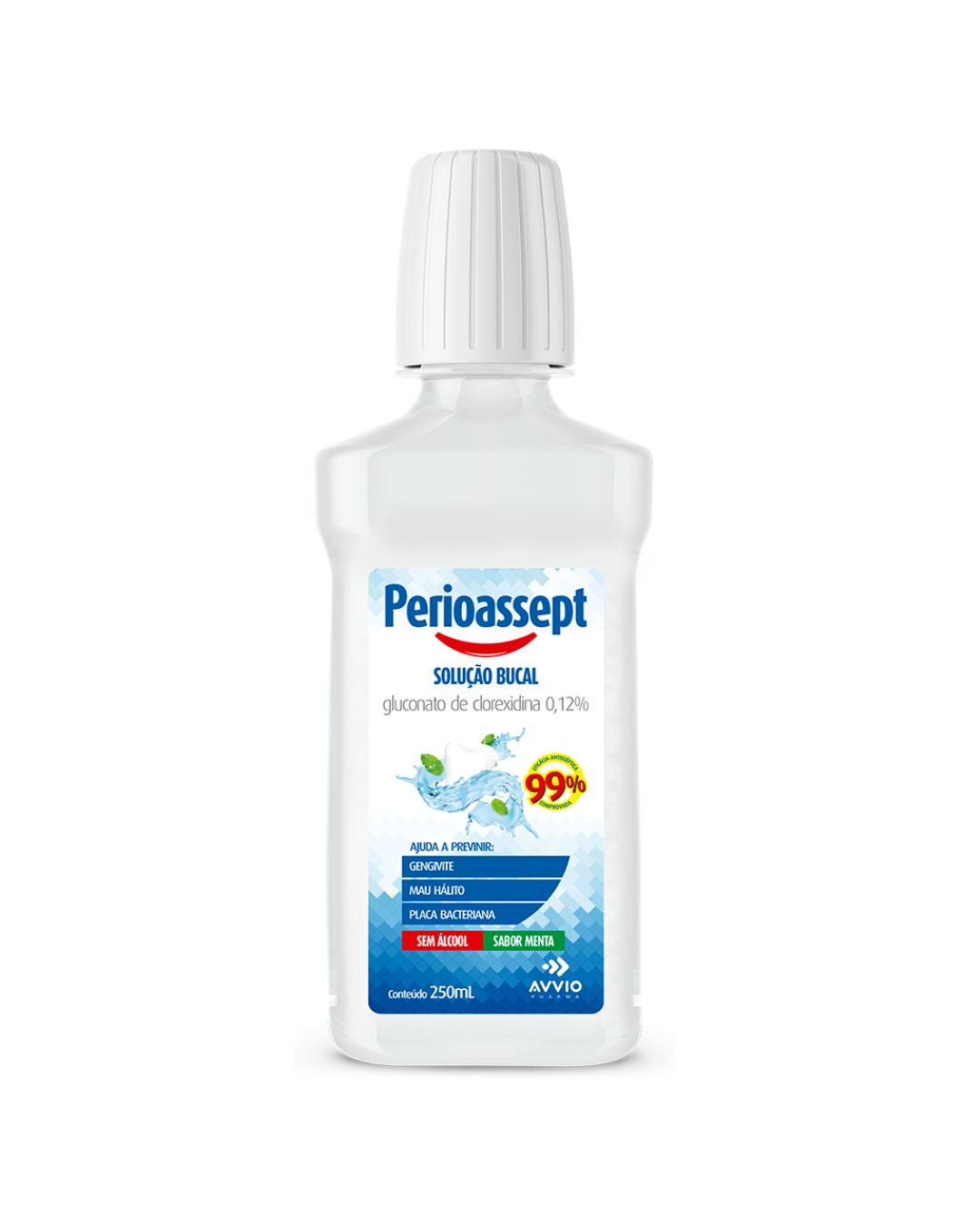 Antisséptico Bucal Perioassept sem Álcool Higiene Bucal Proteção AVVIO Saúde Bucal - 250ml