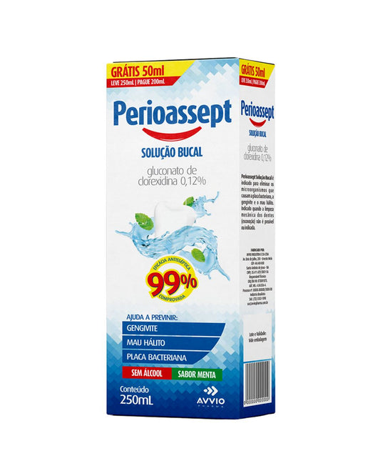 Antisséptico Bucal Perioassept sem Álcool Higiene Bucal Proteção AVVIO Saúde Bucal - 250ml