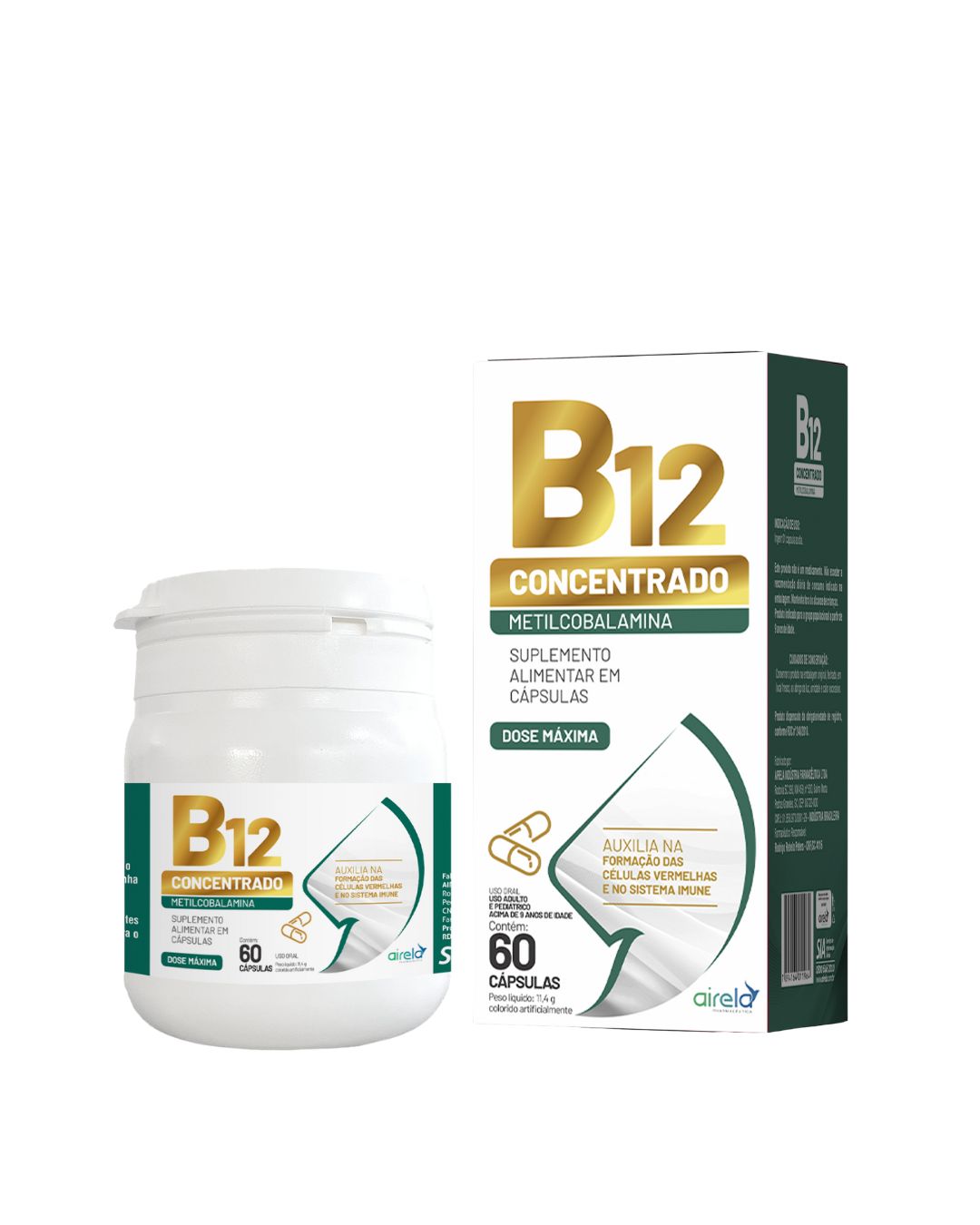B12 Comprimidos Energia & Metabolismo Airela Metilcobalamina - 60 Comprimidos