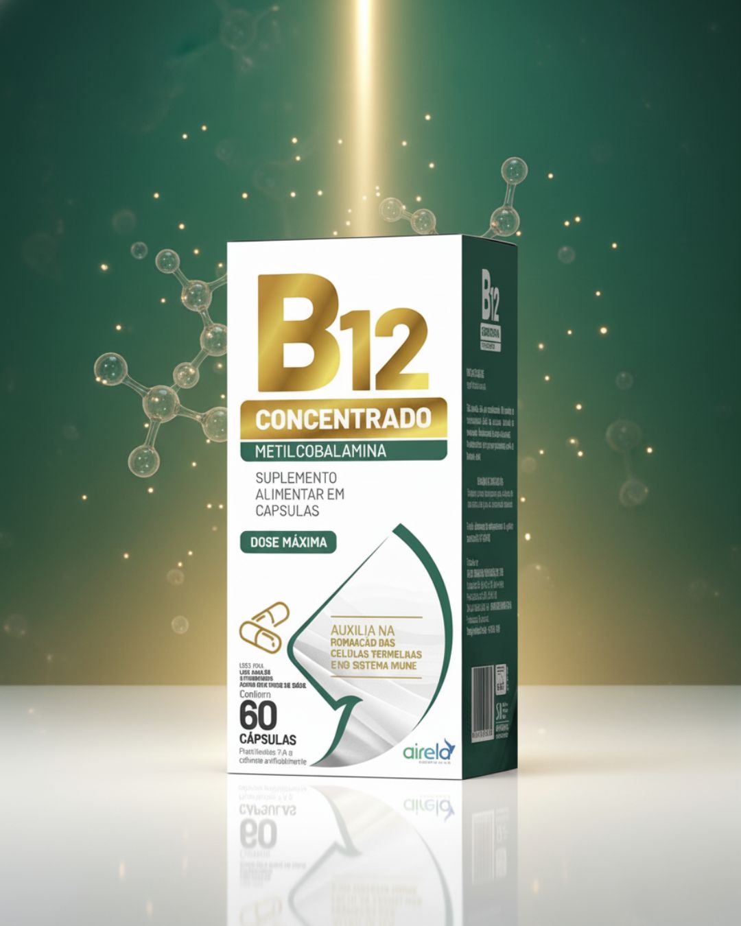 B12 Comprimidos Energia & Metabolismo Airela Metilcobalamina - 60 Comprimidos