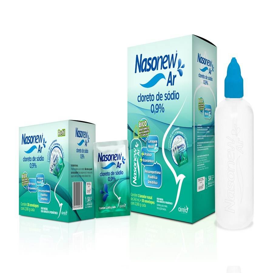 Nasonew Kit AR Limpeza Nasal Airela Irrigação - 30 Envelopes - Macrofarma