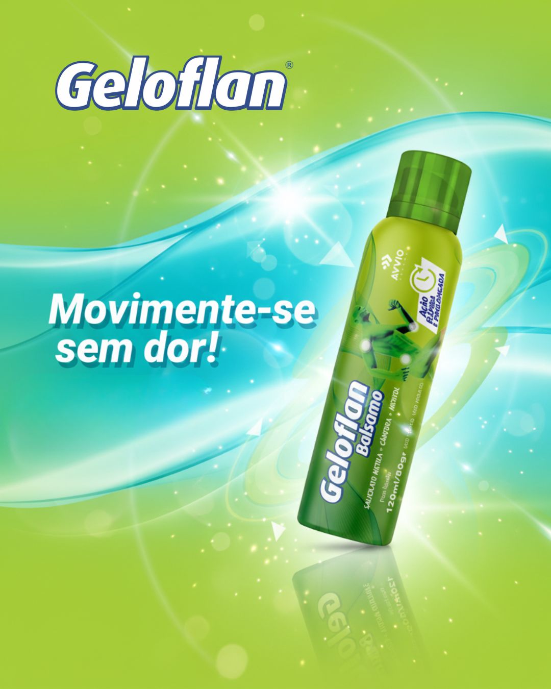 Geloflan Bálsamo 120ml - Salicilato de Metila + Cânfora + Mentol para Alívio Rápido de Dores