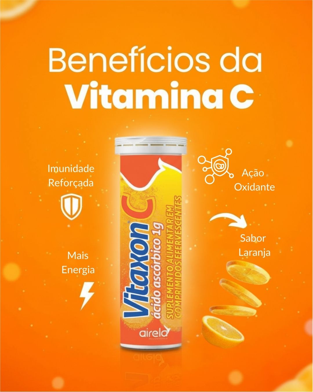 Vitaxon C 1g Laranja 10 Comprimidos Efervescentes