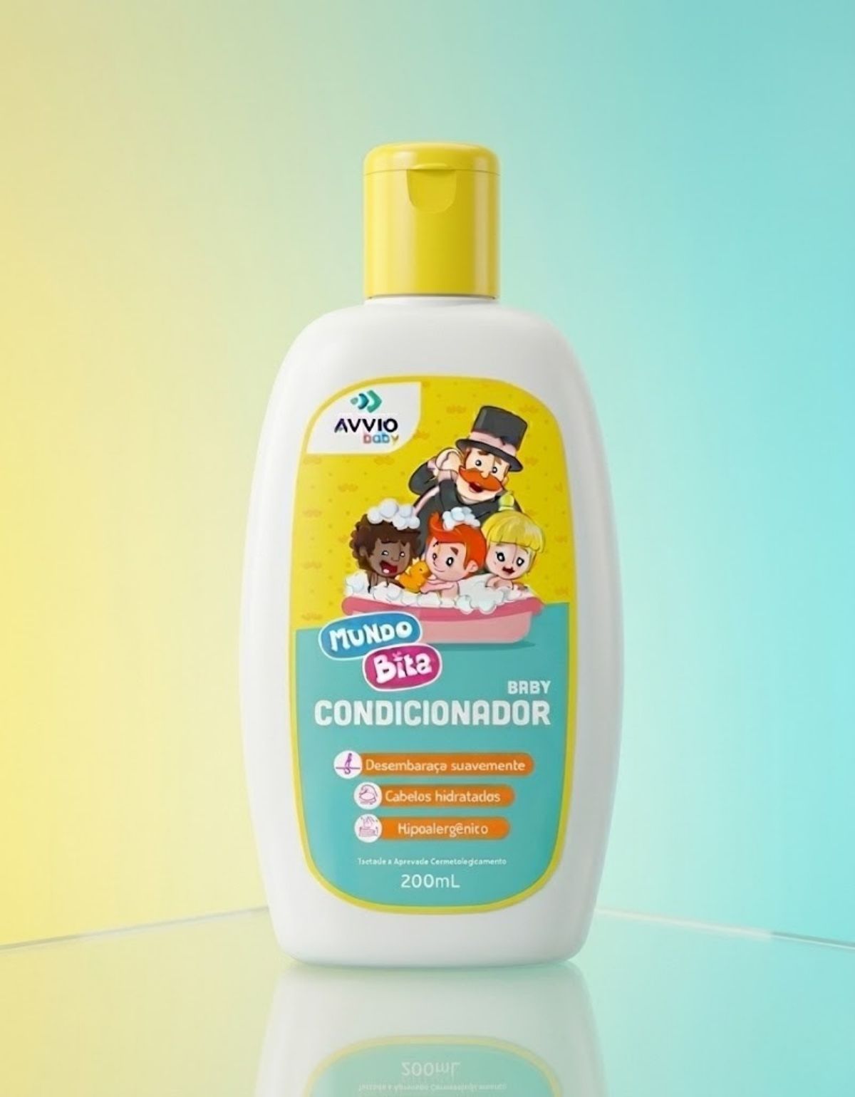 Condicionador Baby Mundo Bita Hidratação Nutrição AVVIO Cuidado Infantil - 200ml