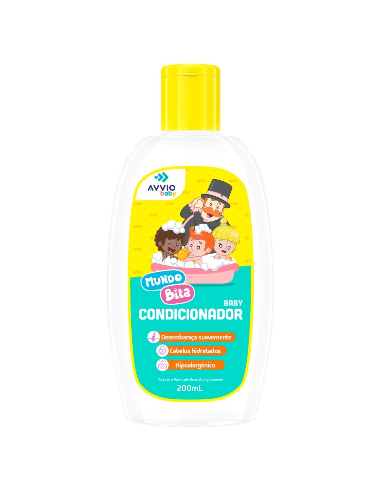 Condicionador Baby Mundo Bita Hidratação Nutrição AVVIO Cuidado Infantil - 200ml