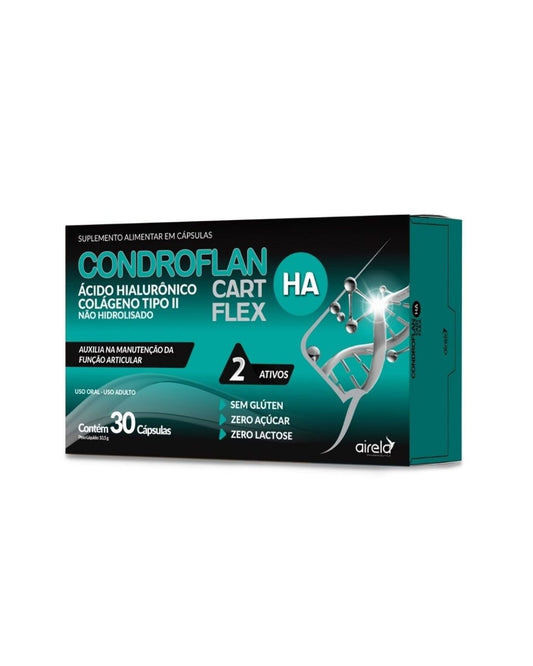 Condroflan Cápsulas HA Cart Flex Saúde Articular Airela Colágeno - 30 Cápsulas