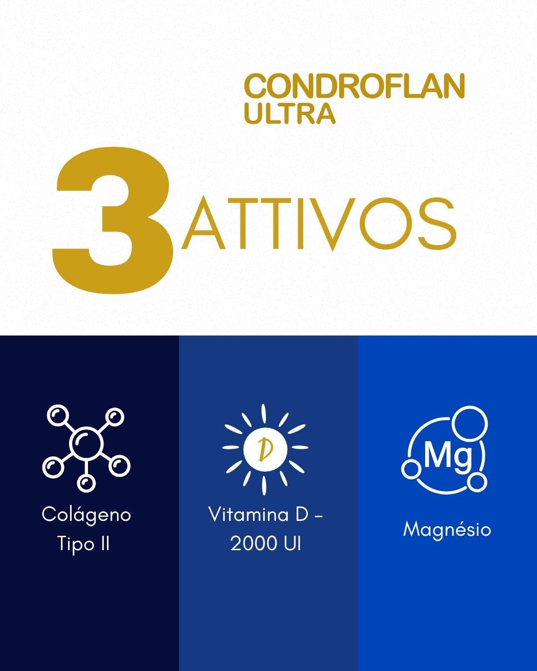 Condroflan Ultra - Suplemento para saúde articular com colágeno tipo II + magnésio + vitamina D - 30 cápsula