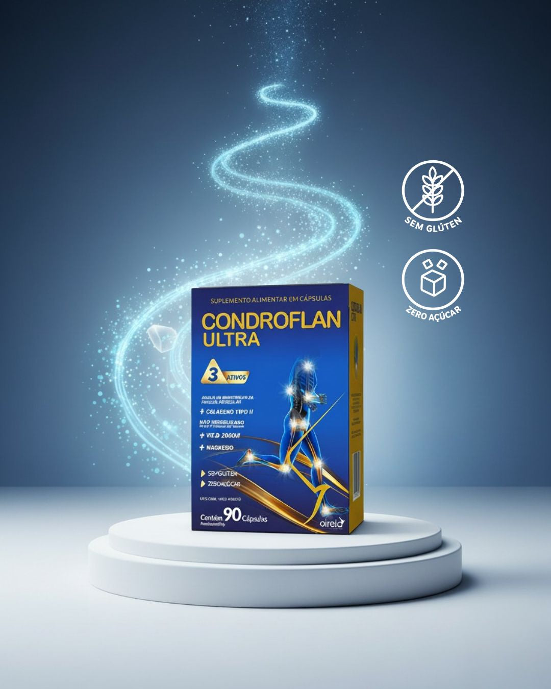 Condroflan Ultra - Suplemento para saúde articular com colágeno tipo II + magnésio + vitamina D - 90 cápsulas