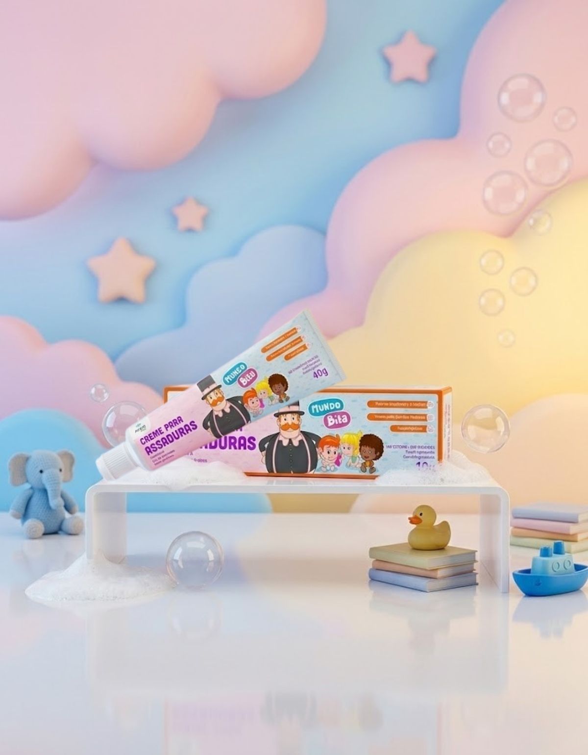 Creme Para Assadura Baby Mundo Bita Proteção Suave AVVIO Cuidado Infantil - 40g