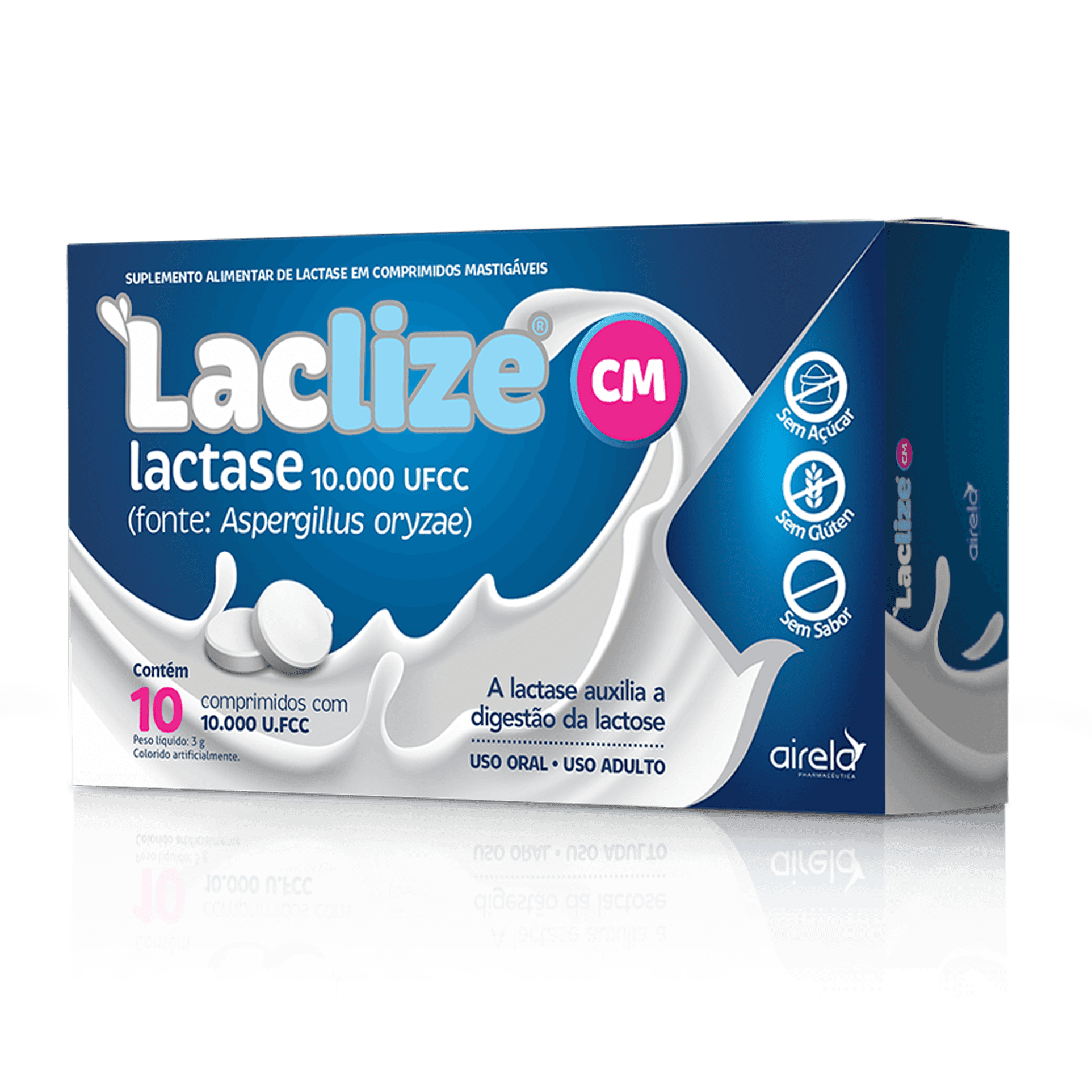 Laclize Comprimidos Digestão da Lactose Airela Lactase - 10 Comprimidos - Macrofarma