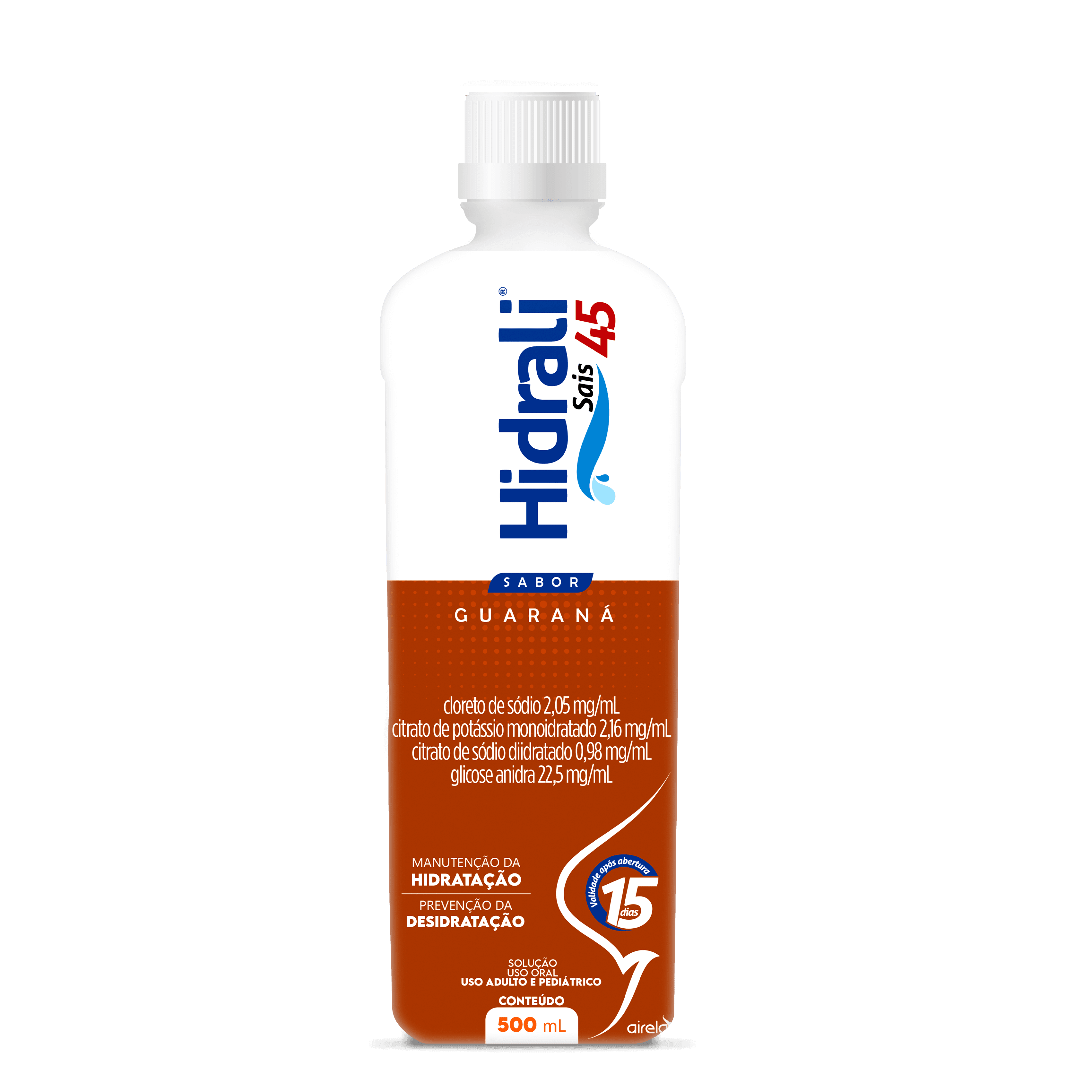 Hidrali Repositor Guaraná Reposição Hidroeletrolítica Airela Reidratante - 500ml - Macrofarma