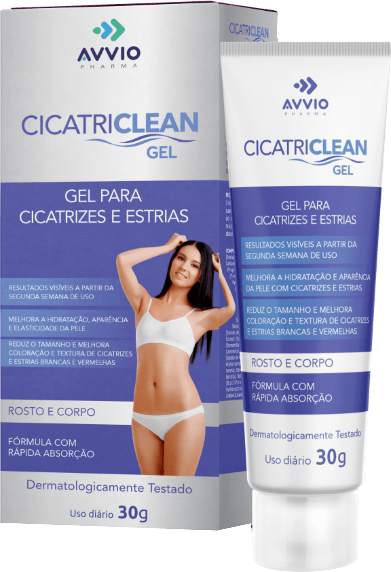 Gel Cicatriclean Cicatrização Rápida AVVIO Cuidado com a Pele - 30g - Macrofarma