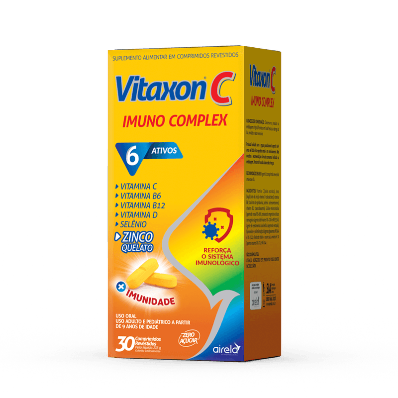Vitaxon Comprimidos Complex Imuno Fortalecimento Imunológico Airela Vitamina C - 30 Comprimidos - Macrofarma