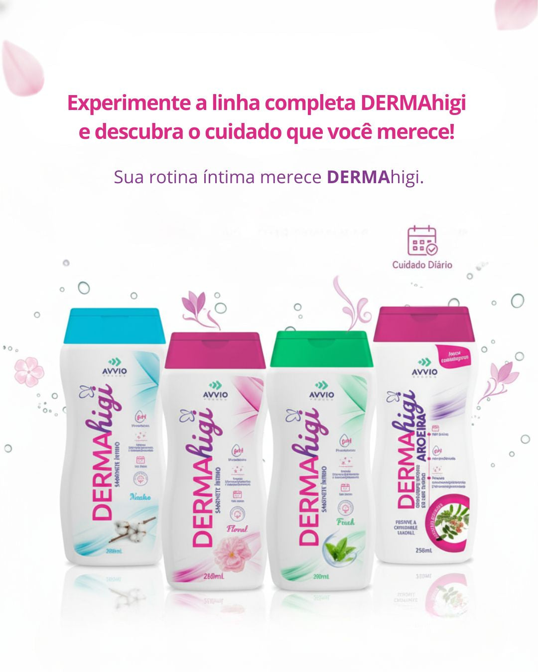 Dermahigi Sabonete Líquido Íntimo Floral Limpeza Delicada Aroma Floral AVVIO Cuidado Íntimo - 200ml