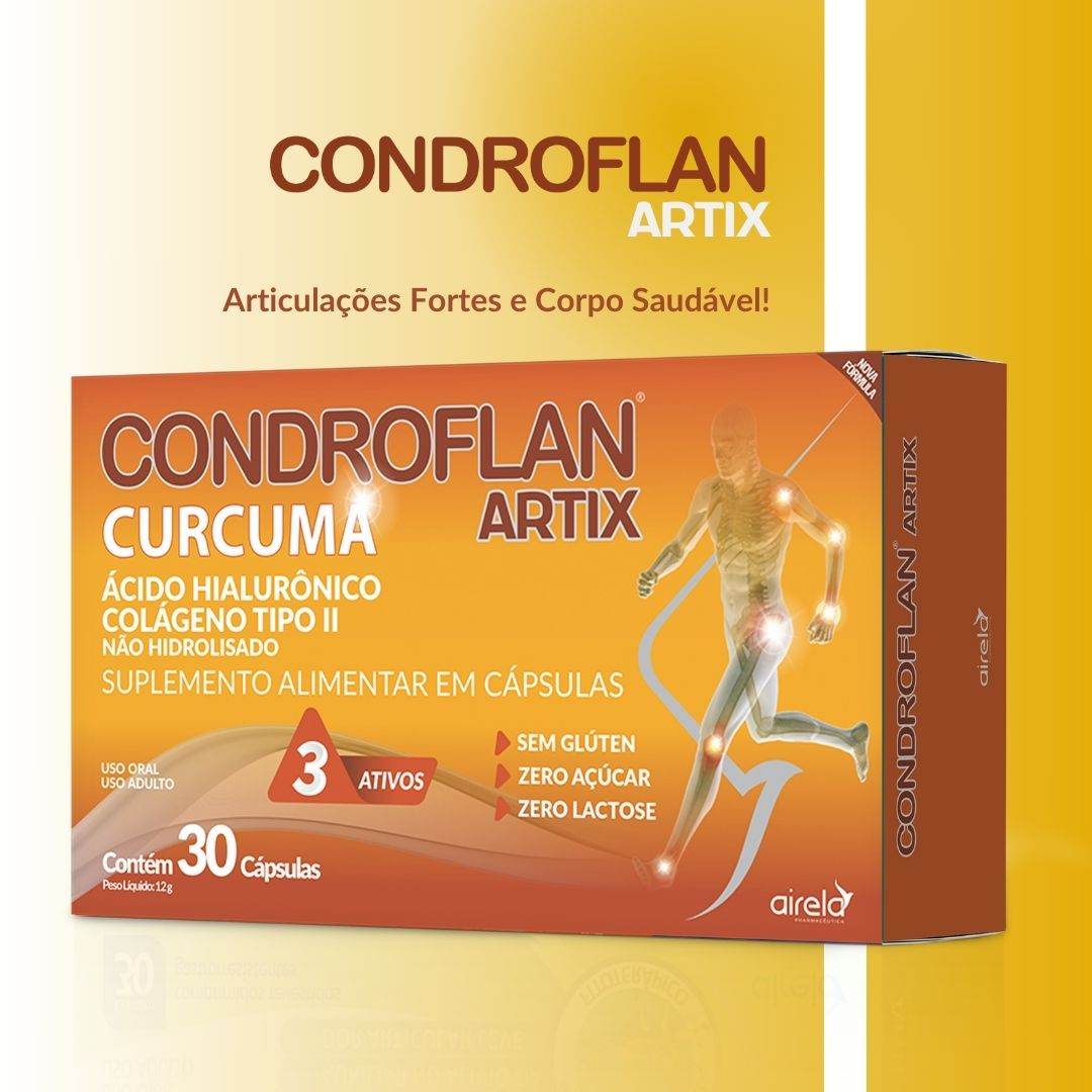 Condroflan Cápsulas Artix Saúde Articular Airela Colágeno - 30 Cápsulas - Macrofarma