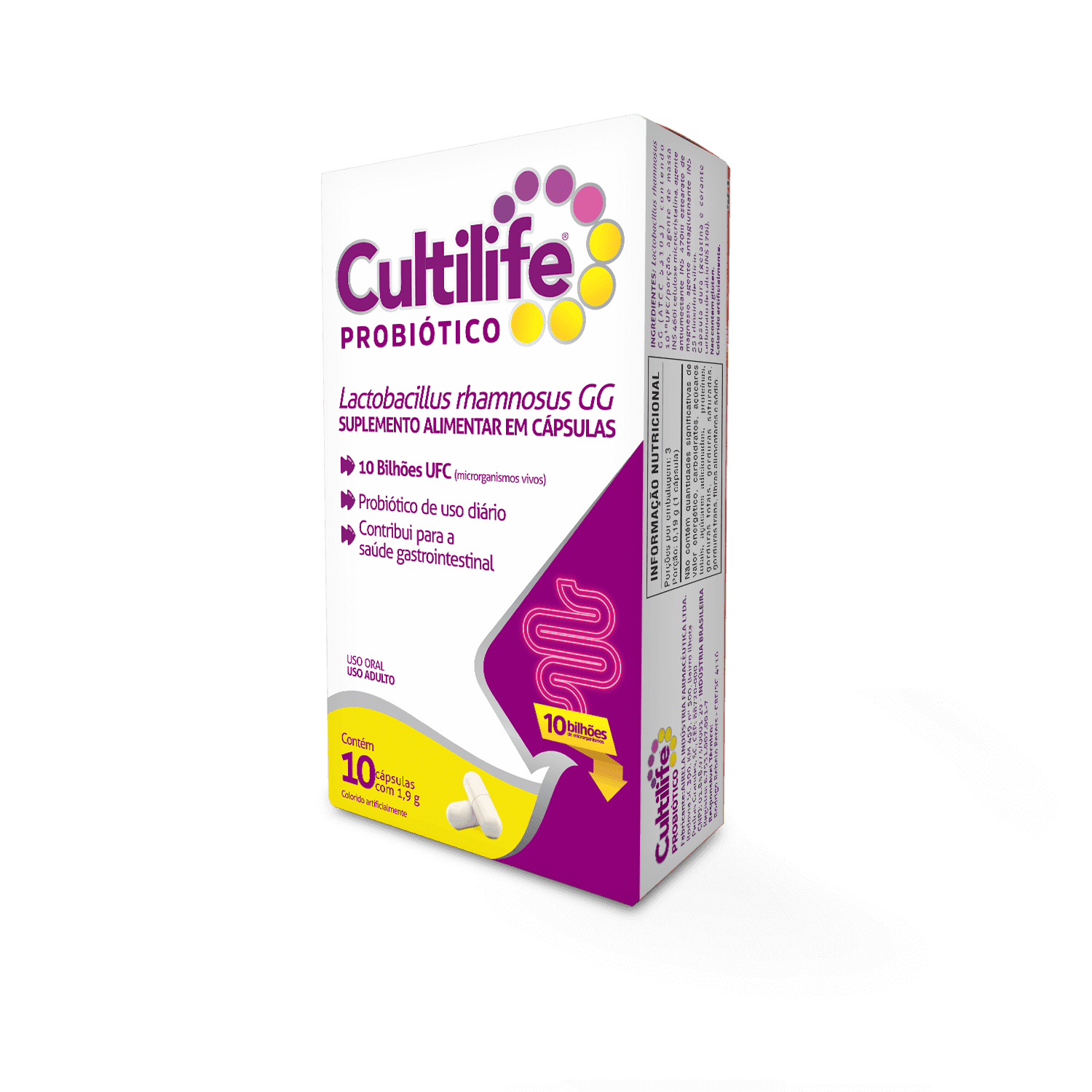 Cultilife Probiótico Equilíbrio Intestinal Airela Lactobacillus - 10 Cápsulas - Macrofarma
