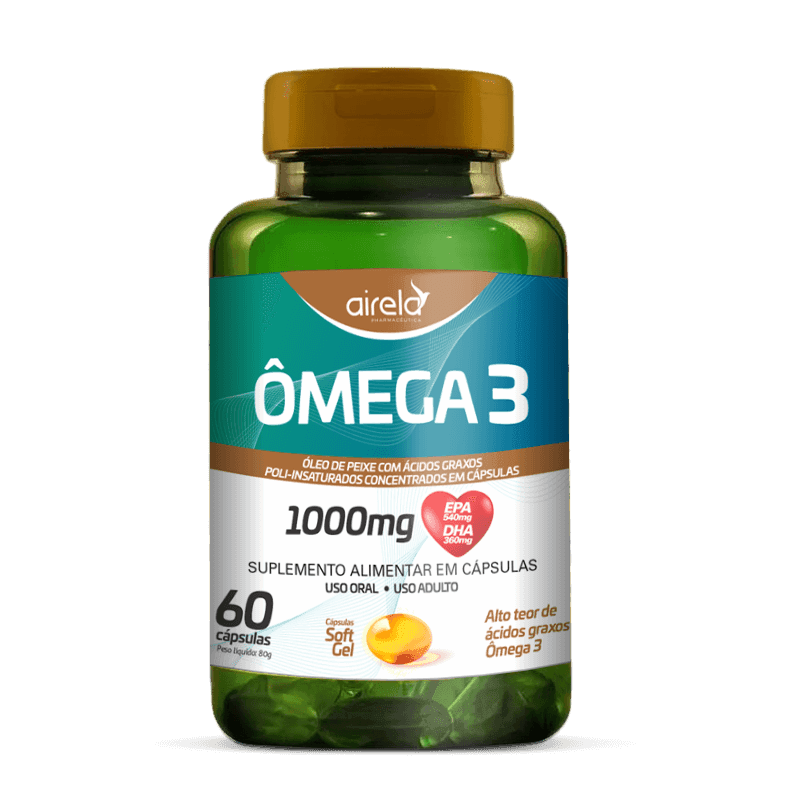 Ômega 3 Suplemento Saúde Cardiovascular Airela EPA DHA - 60 Cápsulas - Macrofarma