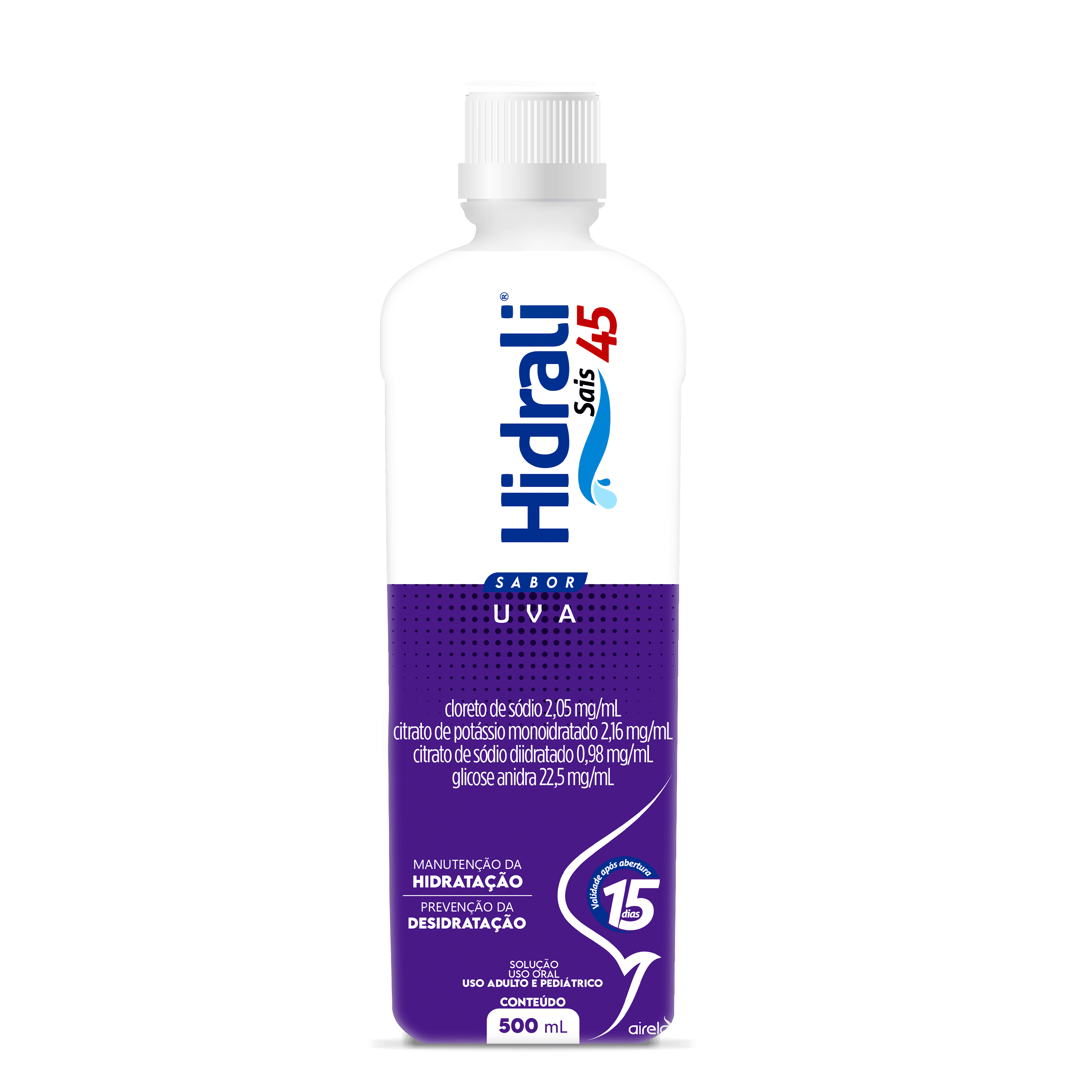 Hidrali Repositor Uva Roxa Reposição Hidroeletrolítica Airela Reidratante - 500ml - Macrofarma