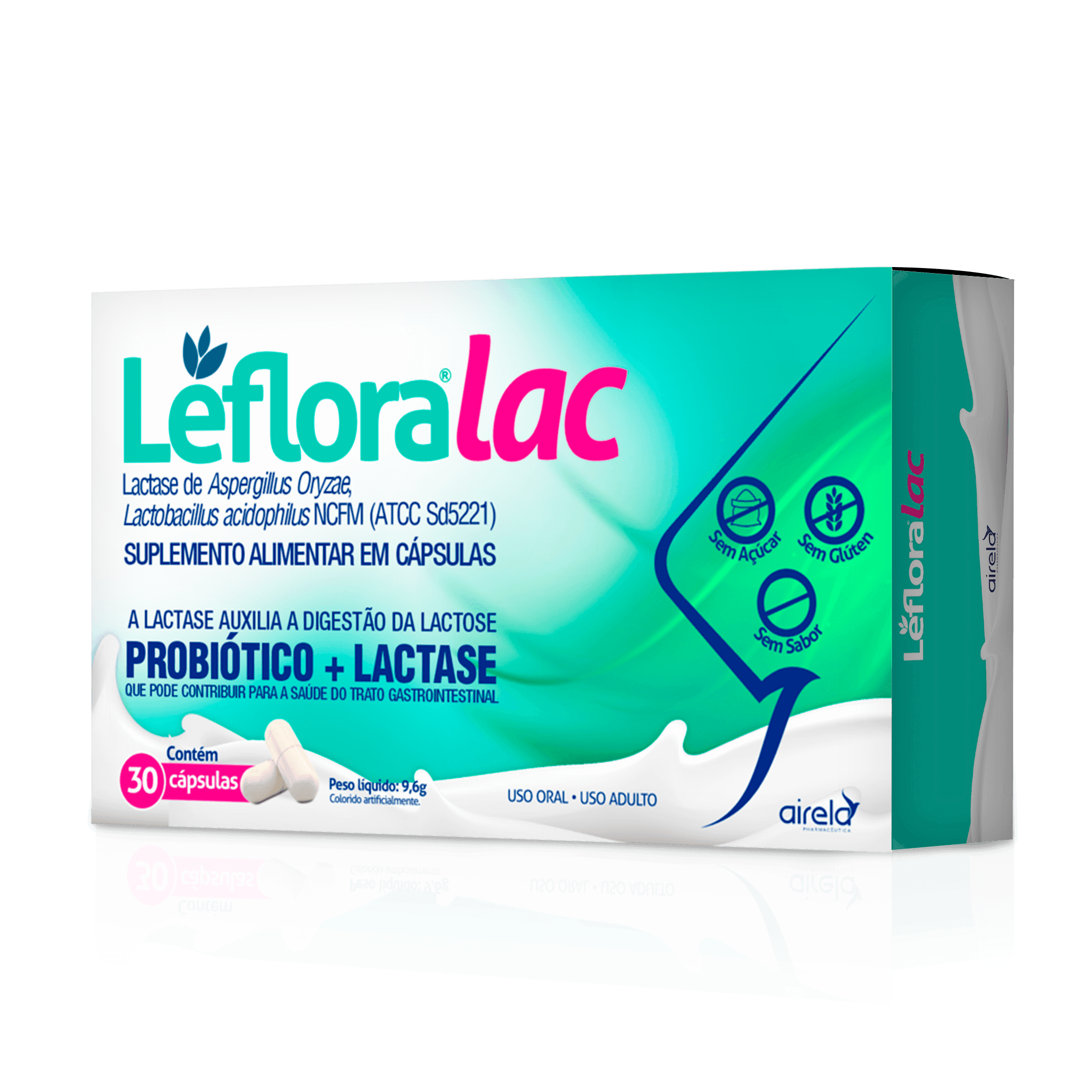 Leflora Probiótico LAC Equilíbrio Intestinal Airela Lactase - 30 Cápsulas - Macrofarma