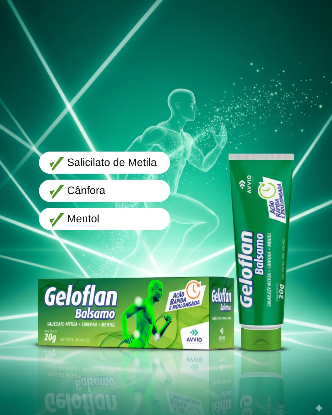 Geloflan Bálsamo Alívio Dores Musculares AVVIO Bem-estar - 20g