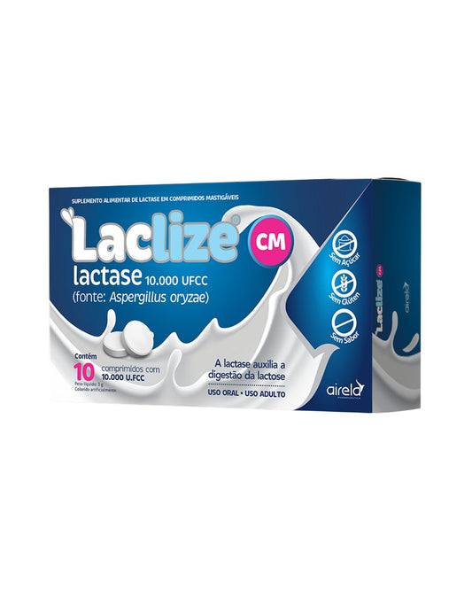 Laclize Comprimidos Digestão da Lactose Airela Lactase - 10 Comprimidos