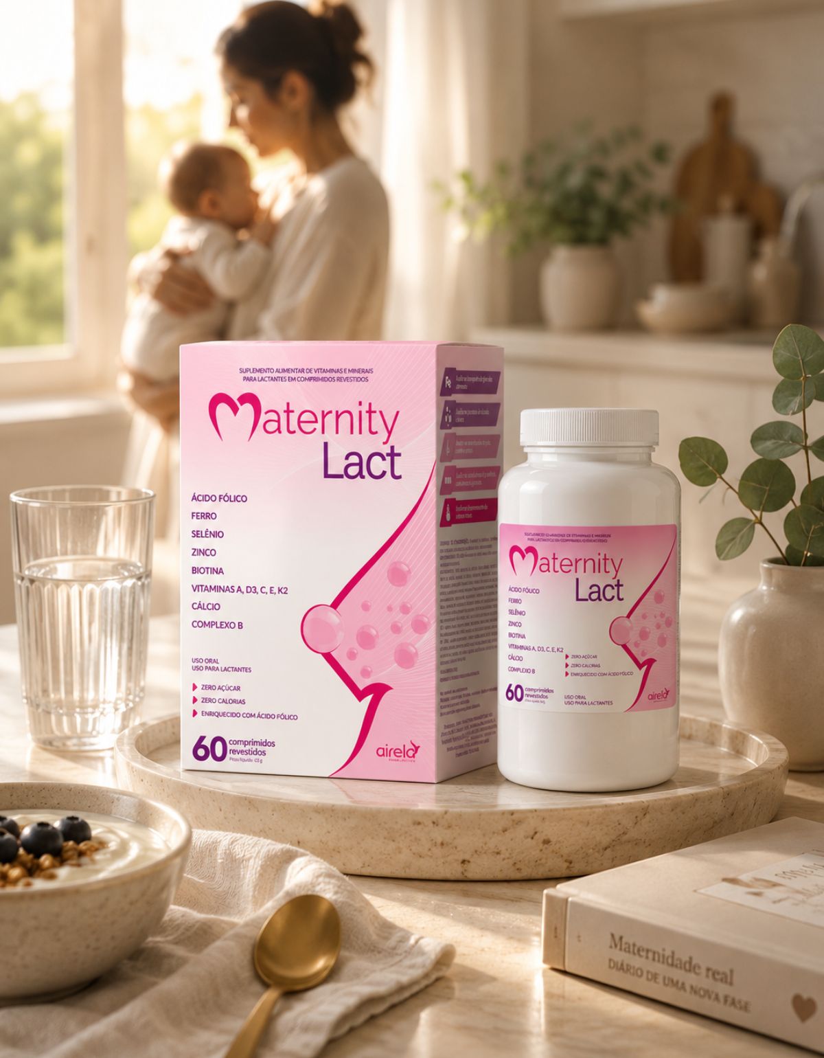 Maternity Comprimidos Lact Saúde da Mulher Airela Gestante - 60 Comprimidos