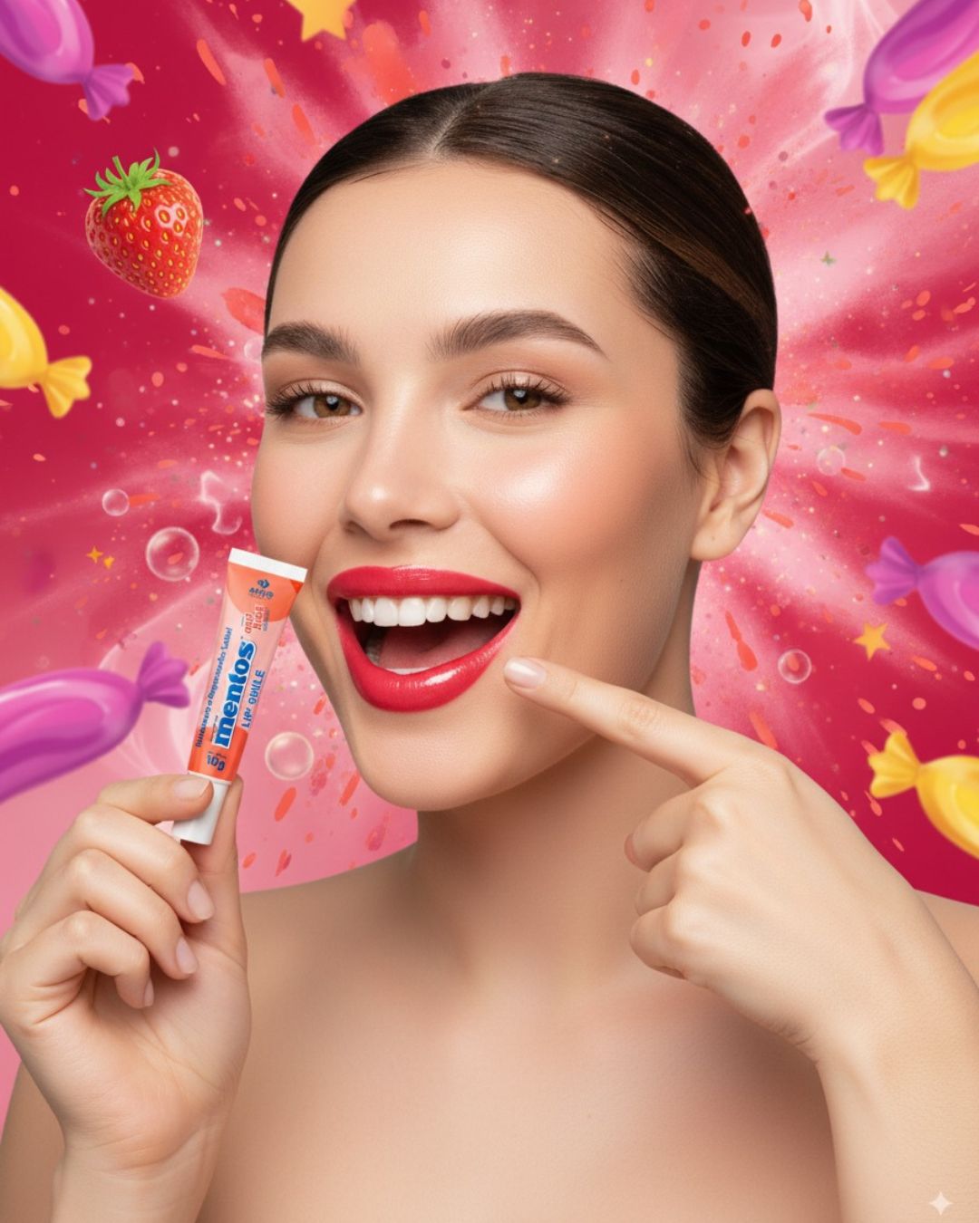 Lip'Smile Mentos  Red Fruit - Hidratante e Regenerador Labial AVVIO 10g
