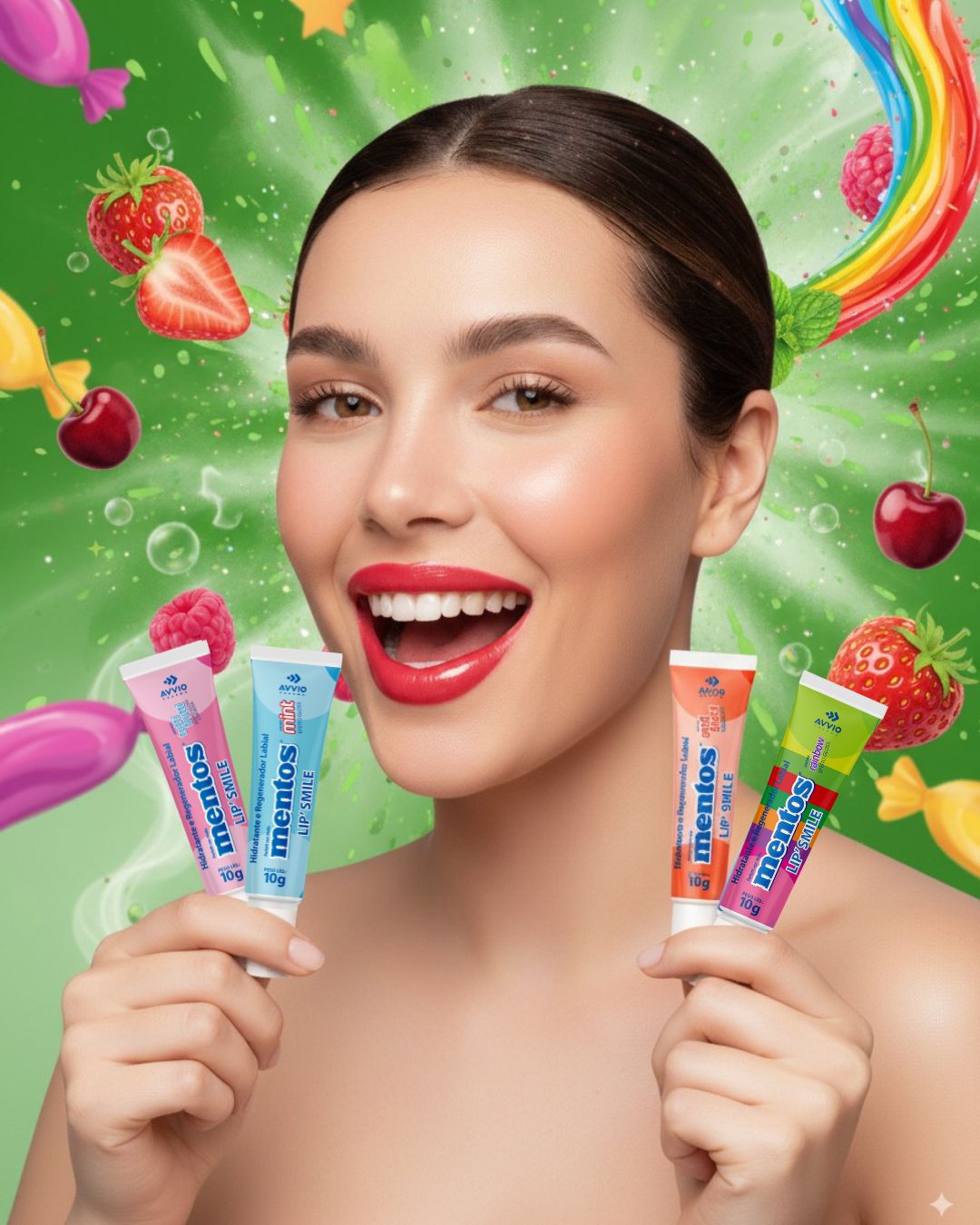 Mentos Lip'Smile Rainbow - Hidratante e Regenerador Labial AVVIO 10g