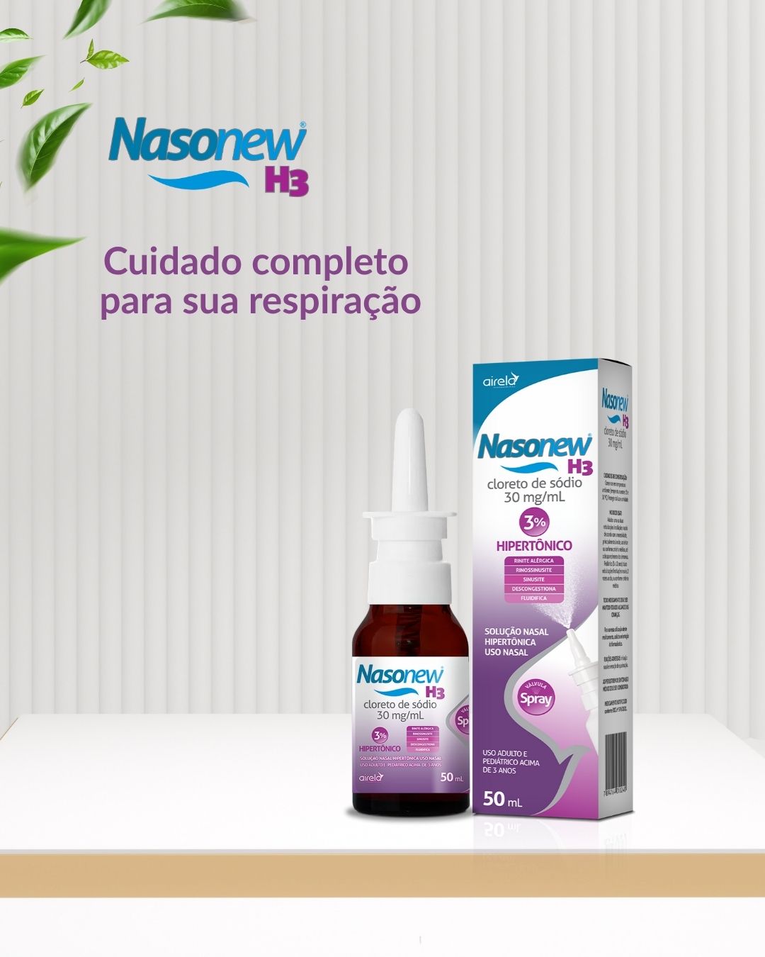 Nasonew Solução H3 Desobstrução Nasal Airela Hipertônica - 50ml