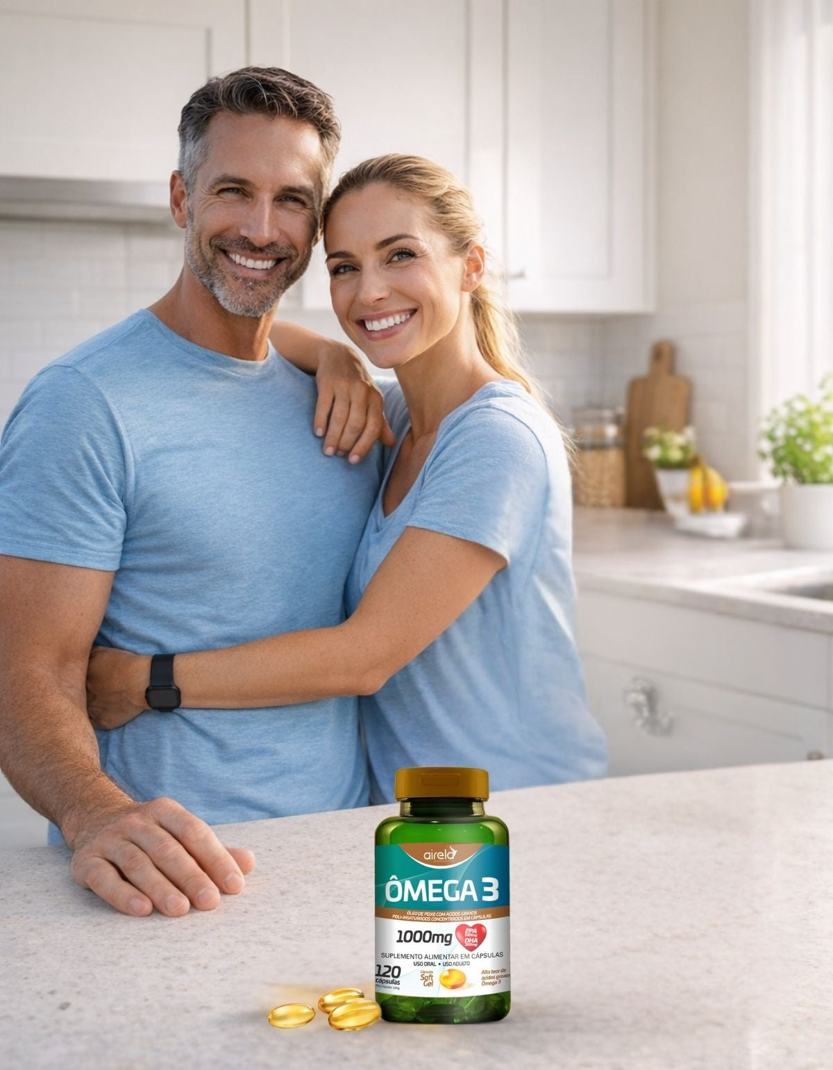 Ômega 3 Suplemento Saúde Cardiovascular Airela EPA DHA - 120 Cápsulas