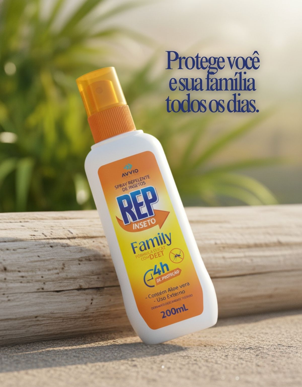REP Inseto Spray Family Formula Avvio Repelente com DEET Aloe Vera 4h Proteção Econômico 200ml