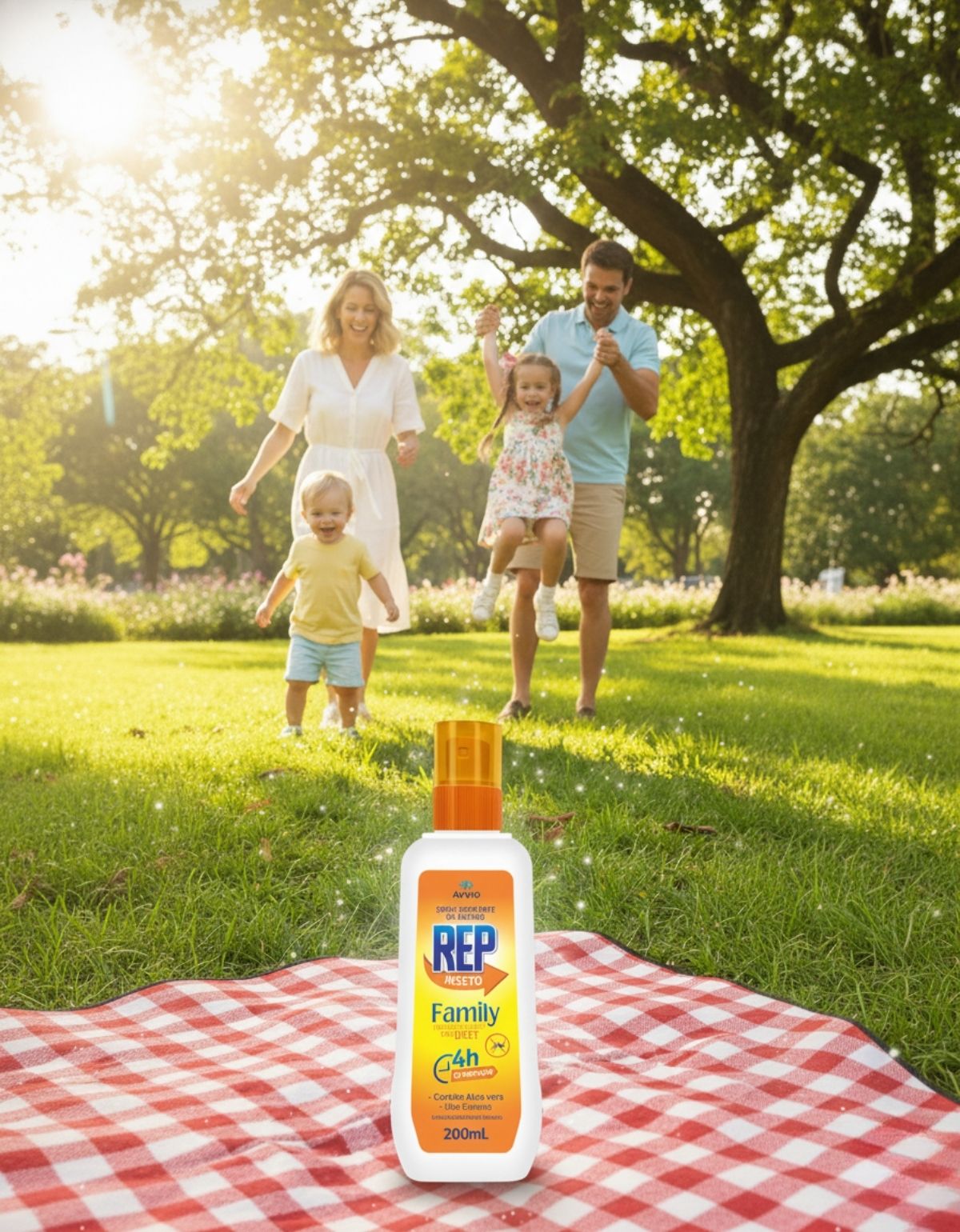 REP Inseto Spray Family Formula Avvio Repelente com DEET Aloe Vera 4h Proteção Econômico 200ml