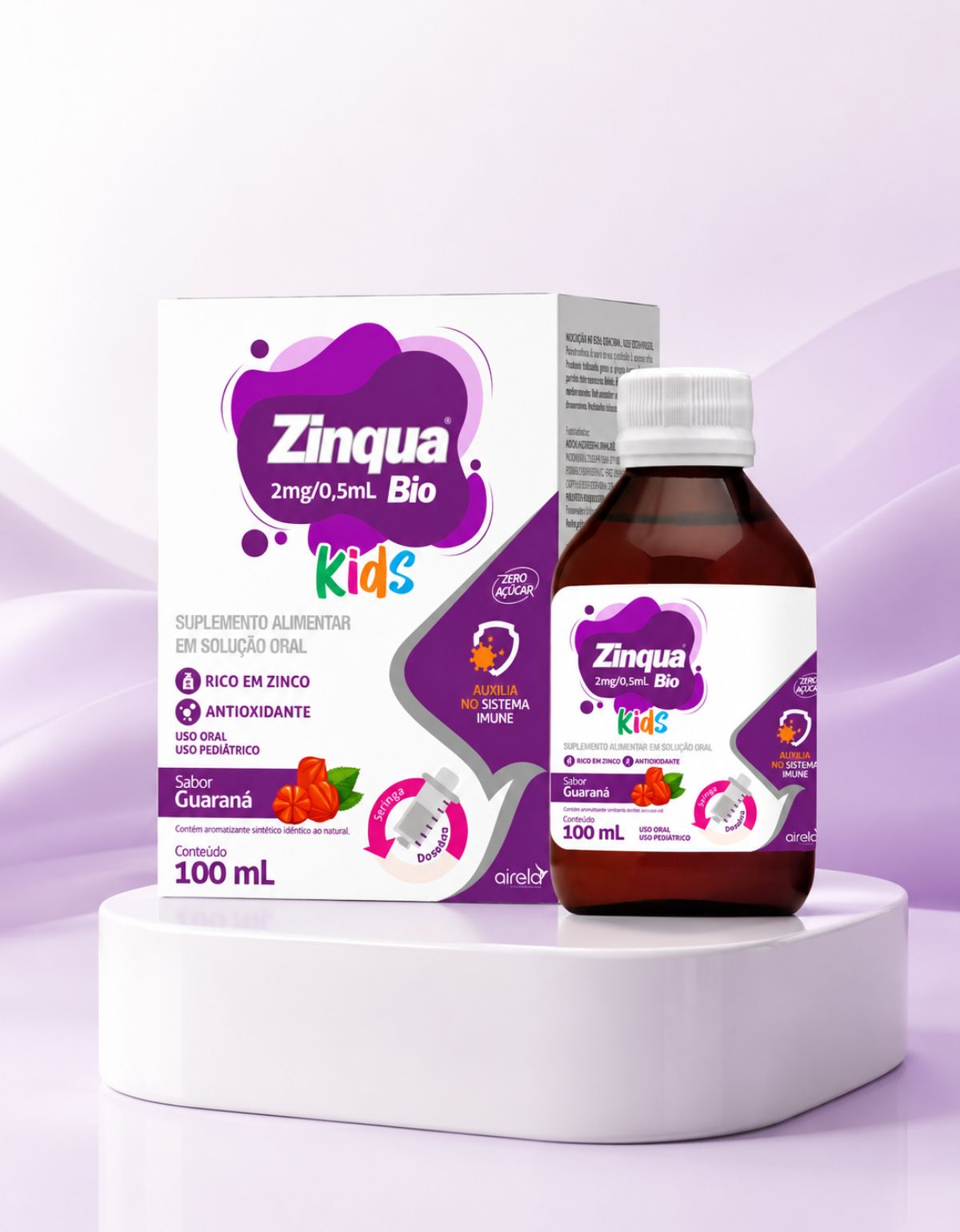 Zinqua Solução Kids Fortalecimento Imunológico Airela Zinco - 100ml