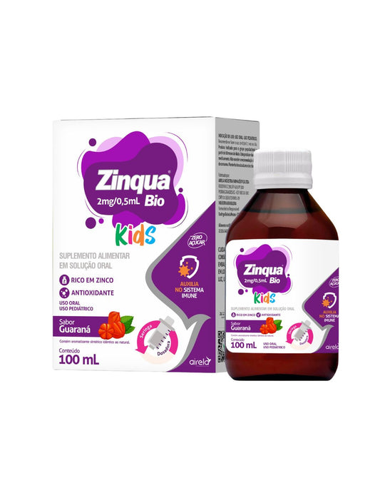 Zinqua Solução Kids Fortalecimento Imunológico Airela Zinco - 100ml