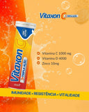 Vitaxon C Tripla Ação 30 Comprimidos Efervescentes – Vitamina C 1g + D 4000UI + Zinco 10mg – Sabor Laranja