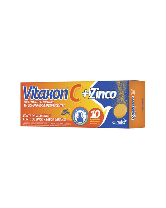 Vitaxon C 1g com Zinco – Imunidade Diária – 10 Comprimidos Efervescentes – Sabor Laranja