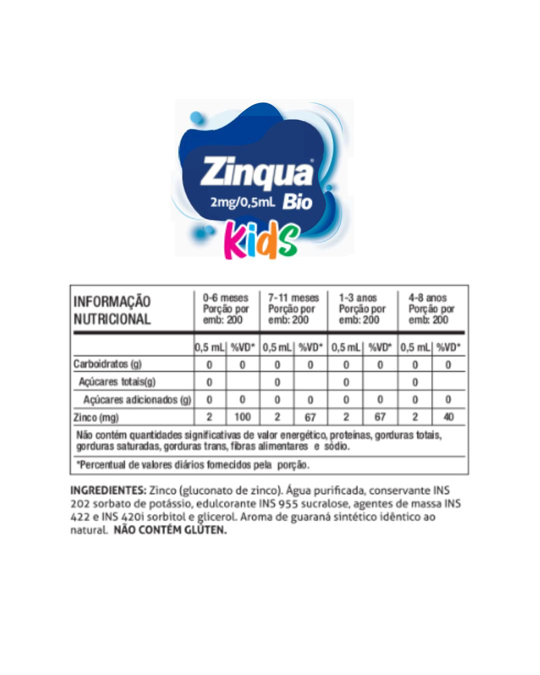 Zinqua Solução Kids Fortalecimento Imunológico Airela Zinco - 100ml